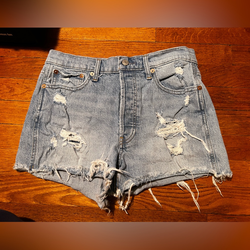 Gap Distressed Denim Women's button-fly cheeky Shorts